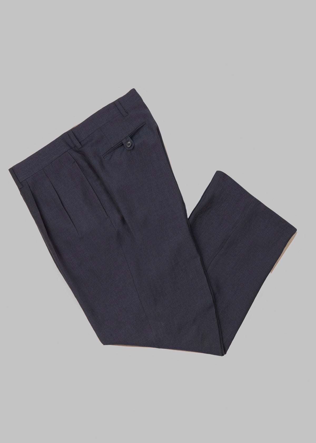 Wool Linen Pleated Trouser